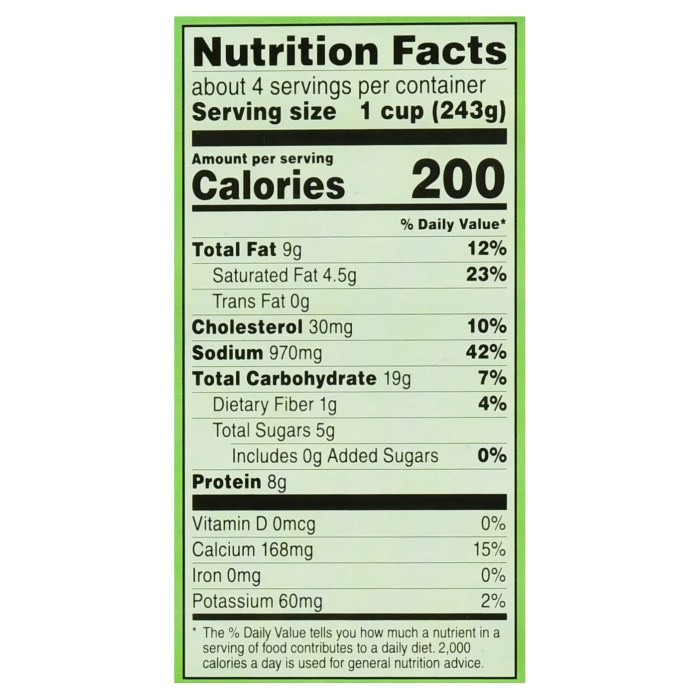 Broccoli and cheese soup nutrition