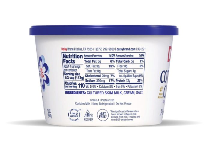 4 cottage cheese nutrition