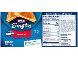 American Cheese Nutrition Facts Label