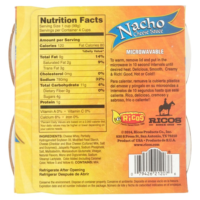 Nachos and cheese nutrition