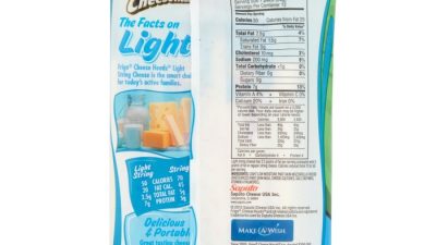 Sargento Light String Cheese Nutrition Label