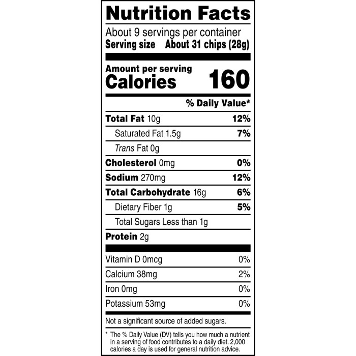 Chili cheese fritos nutrition facts