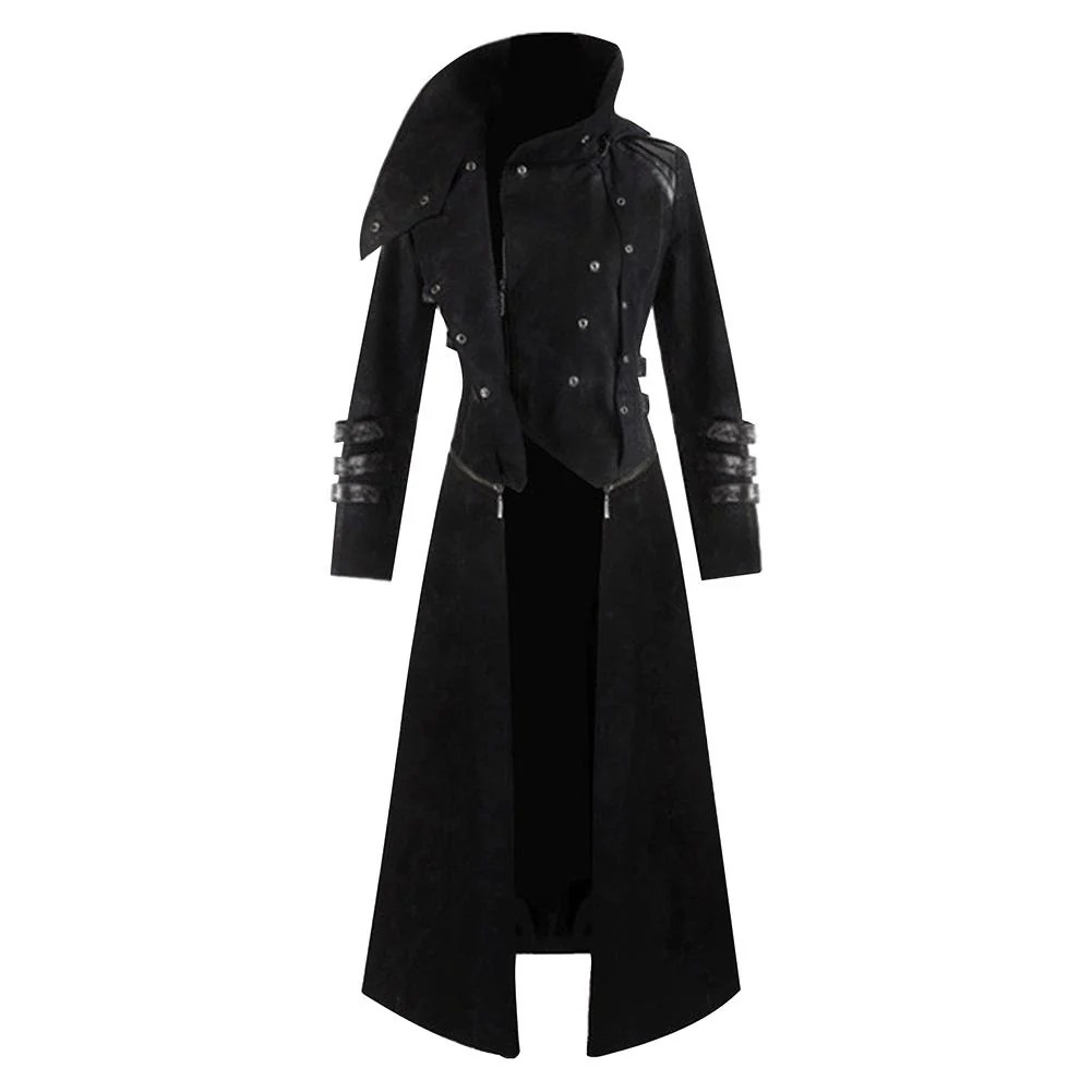 Mens black trench coats steampunk fashion