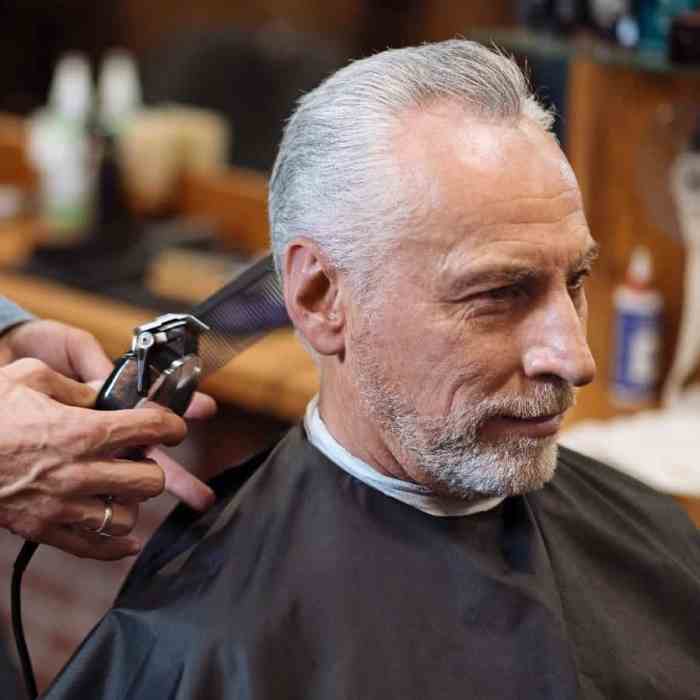 Very fashionable older italian men with white thining hair