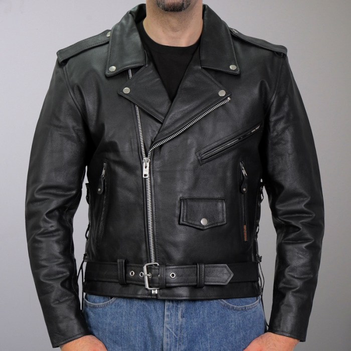 Leather biker jacket mens fashion