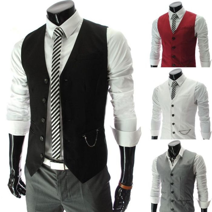 Waistcoat tweed herringbone